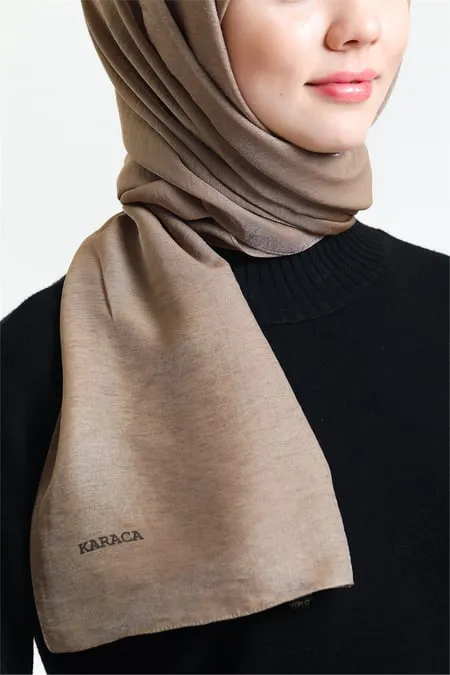 Karaca Shimmer Glitter Shawl - Light Brown