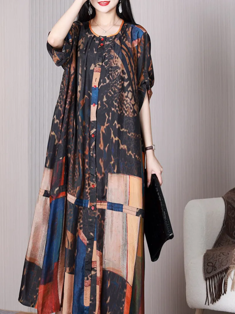 Let Her Go Women's Round Neck A-line Dress