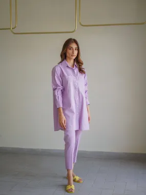 Lilac Collared Linen Set