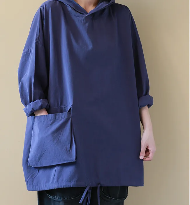 Long Sleeves Loose Casual Cotton Spring Summer Women Tops SXM97299