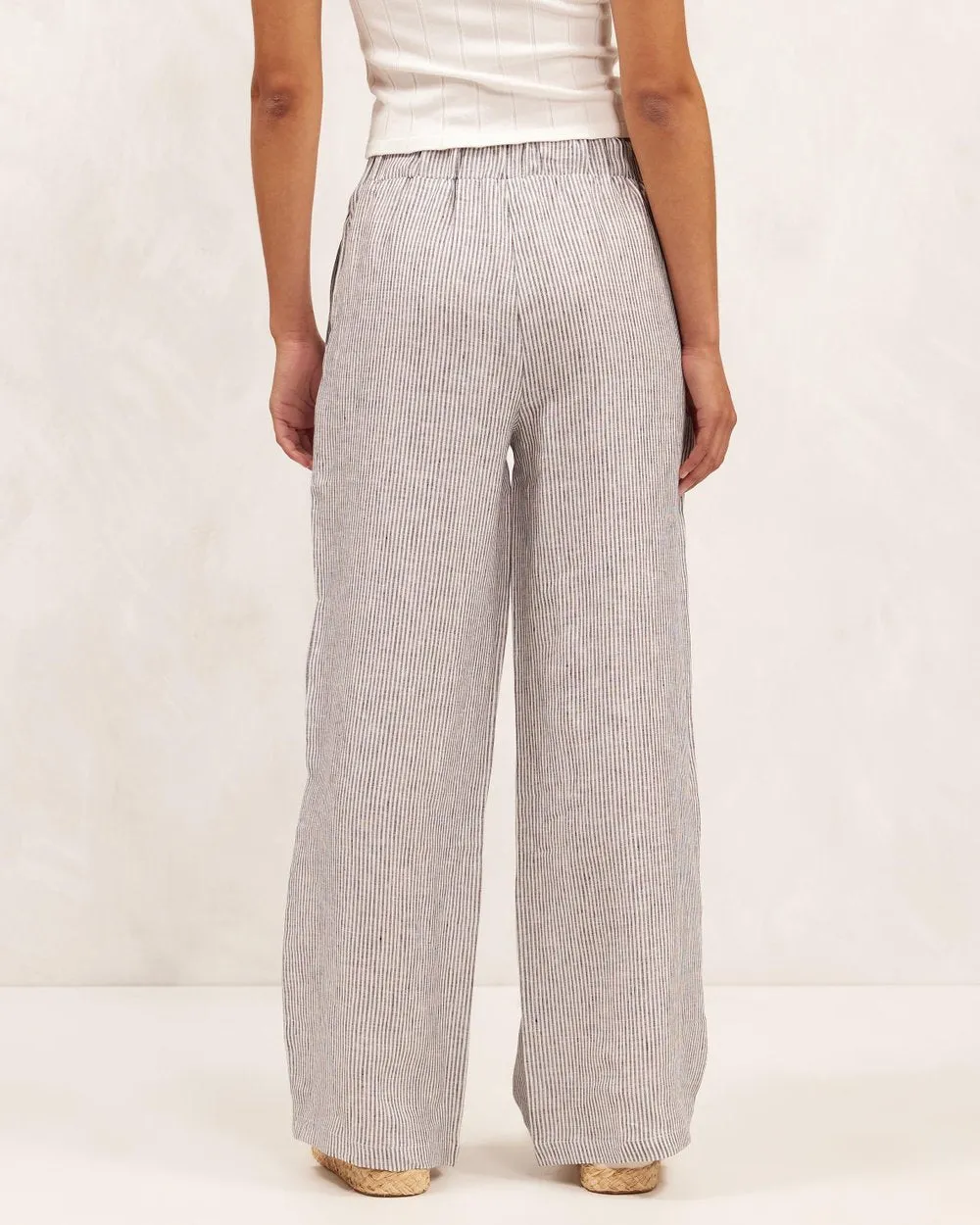 LOUNGE STRIPE LINEN PANT | PINSTRIPE