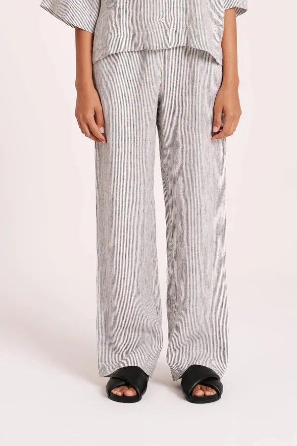 LOUNGE STRIPE LINEN PANT | PINSTRIPE