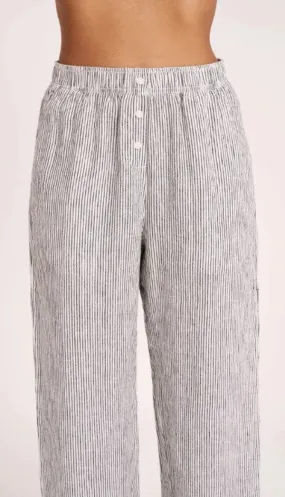 LOUNGE STRIPE LINEN PANT | PINSTRIPE