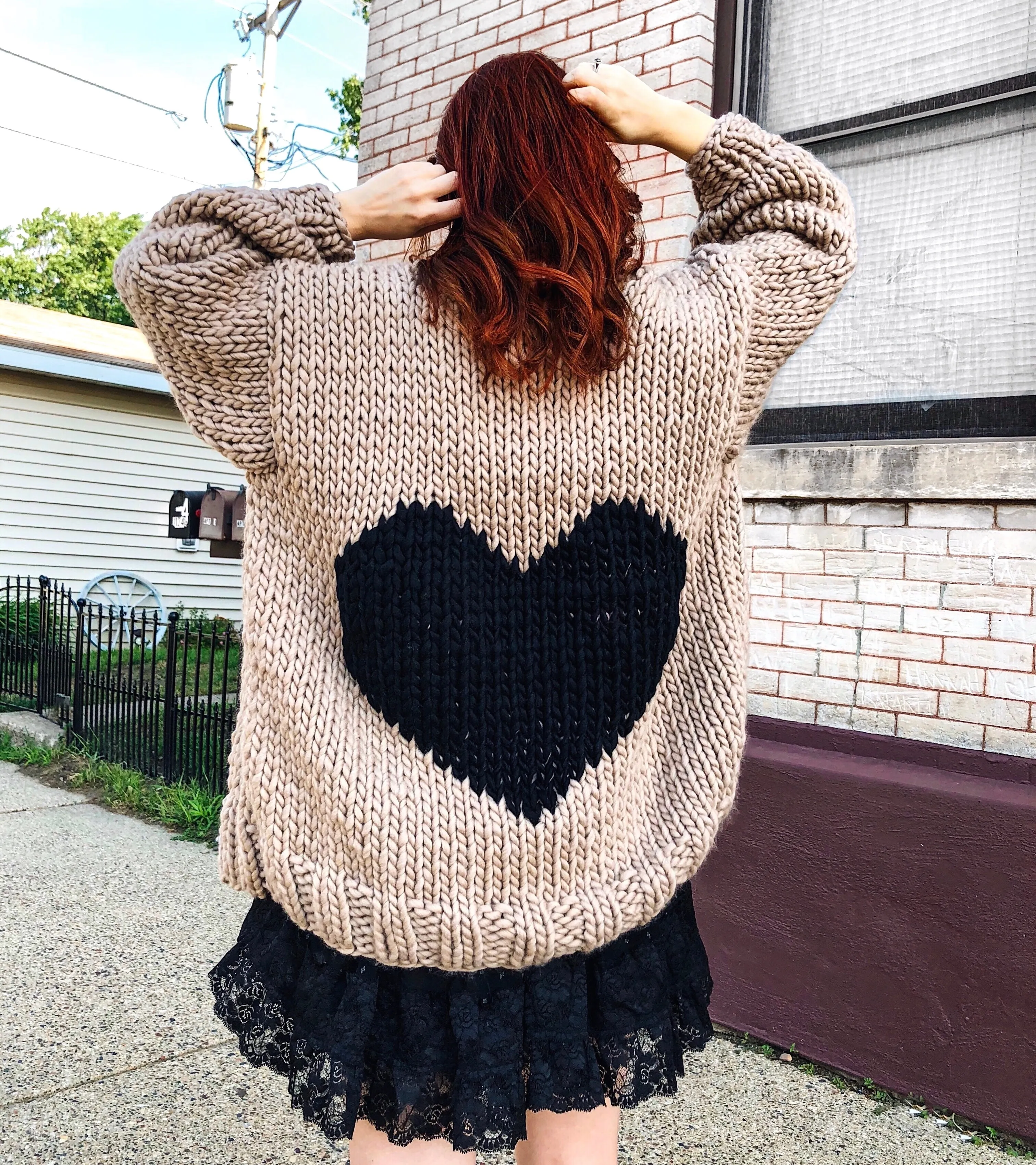 MADE TO ORDER : Heart U Back Cardigan Sweater