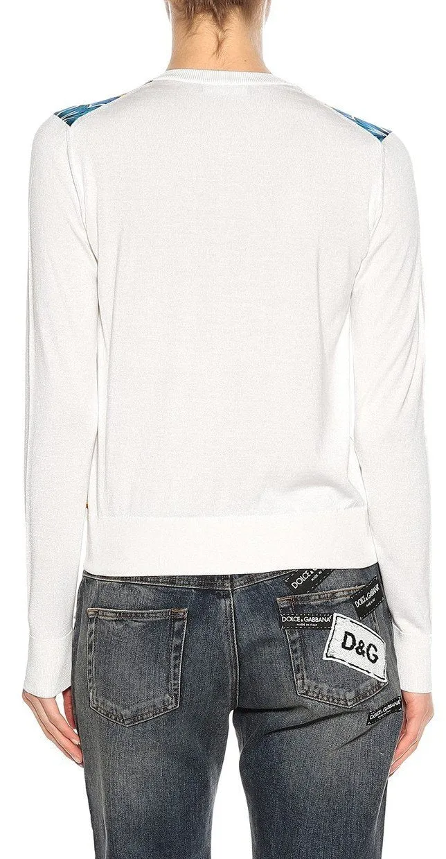 'Majolica' Printed Cardigan Sweater