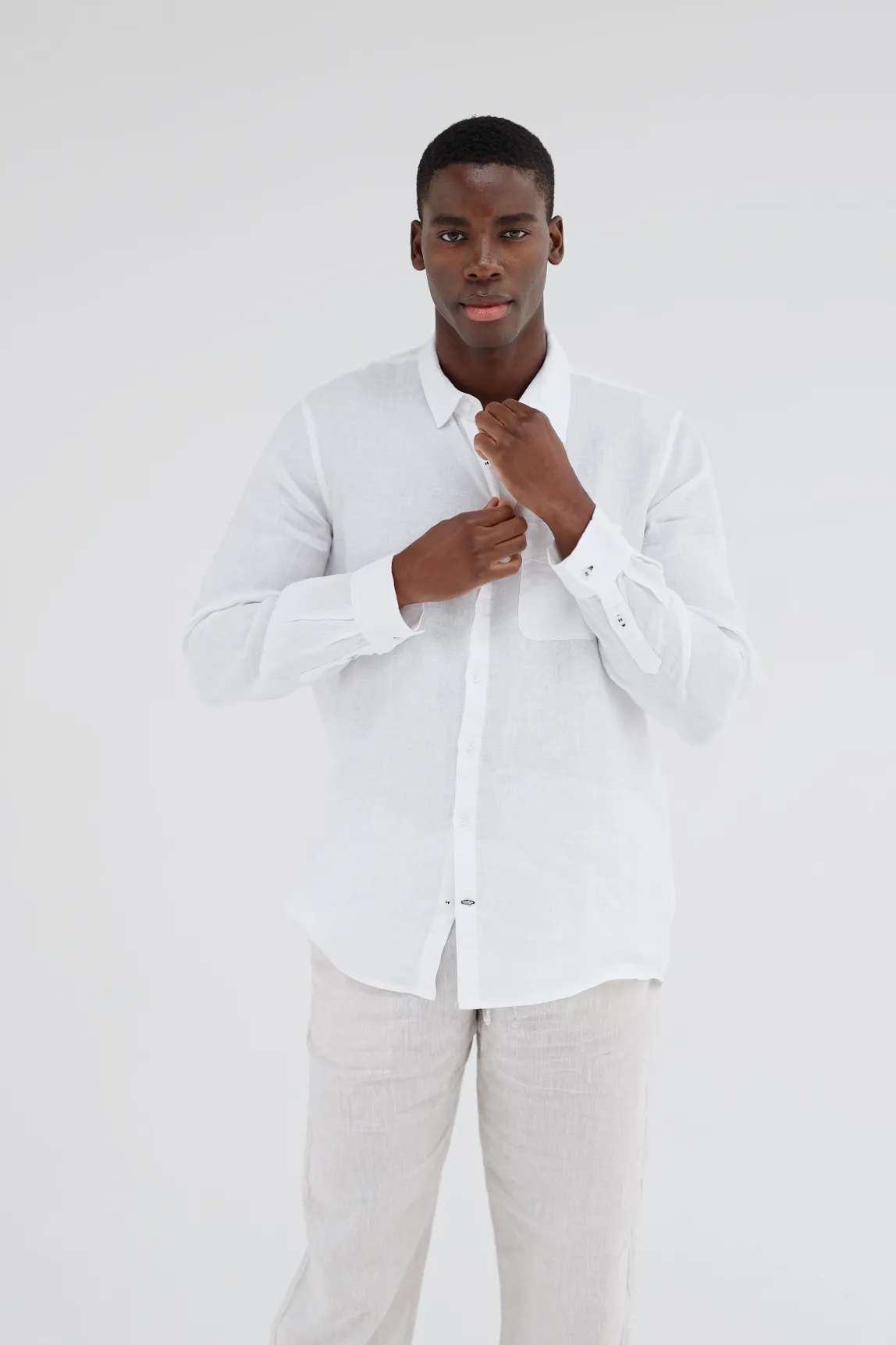 Mens Classic Linen Pants | Natural