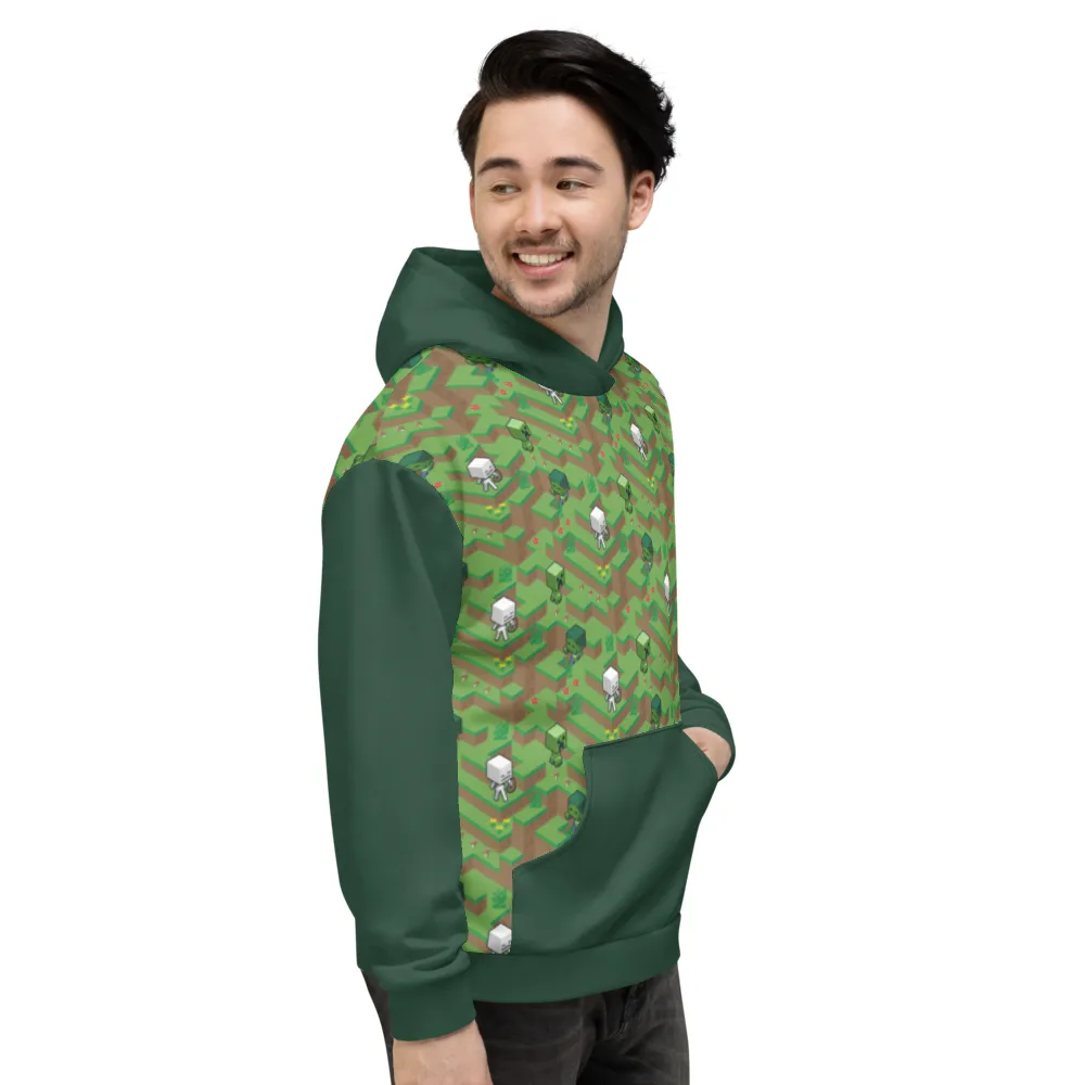 Minecraft Creeper, Zombie, and Skeleton Adult Pullover Hoodie
