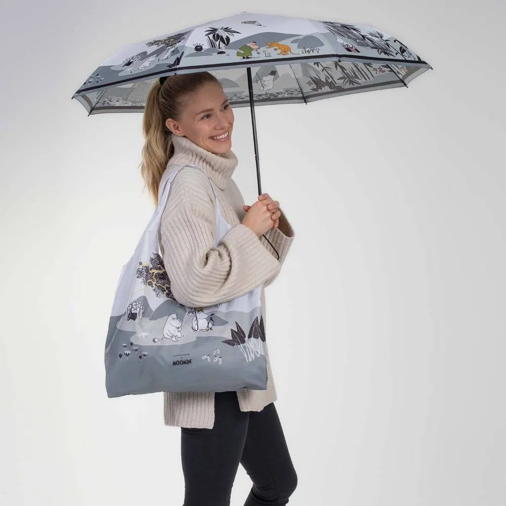Moomins on Island Manual Umbrella Grey - Lasessor