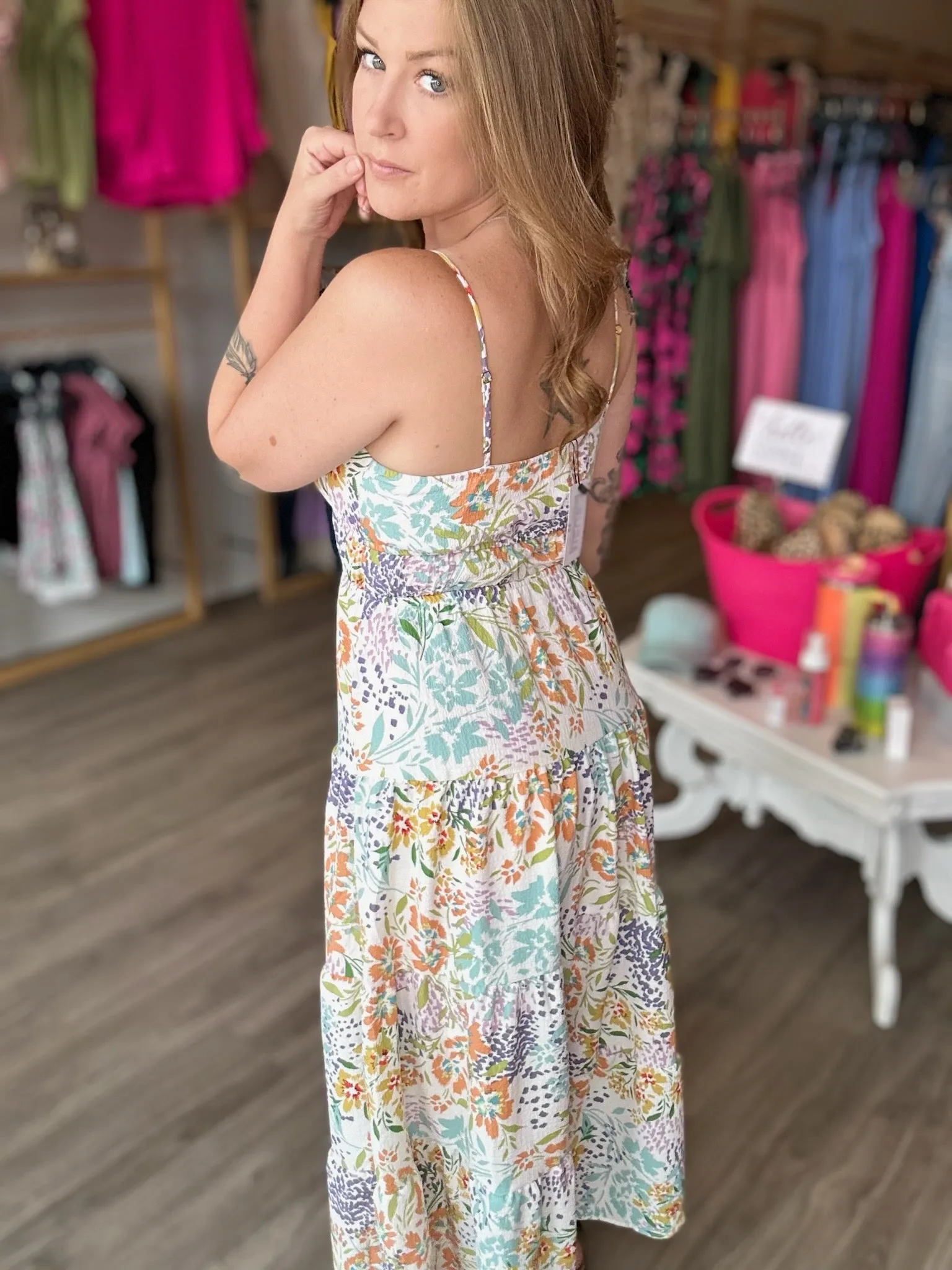 Multi Color Floral Cami Dress