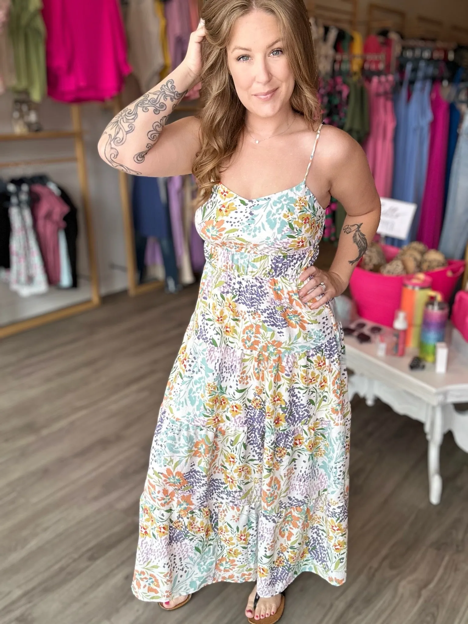 Multi Color Floral Cami Dress