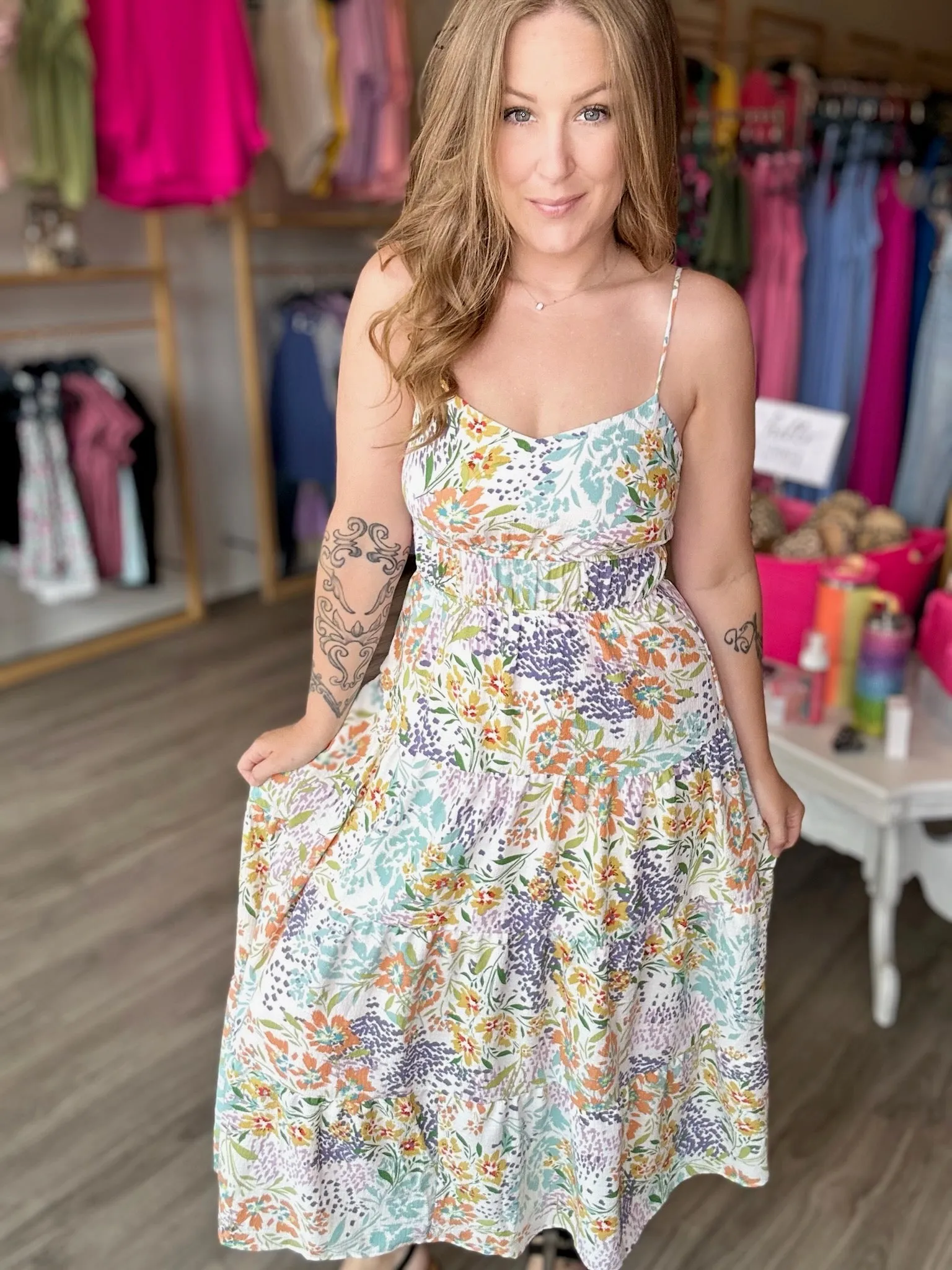 Multi Color Floral Cami Dress