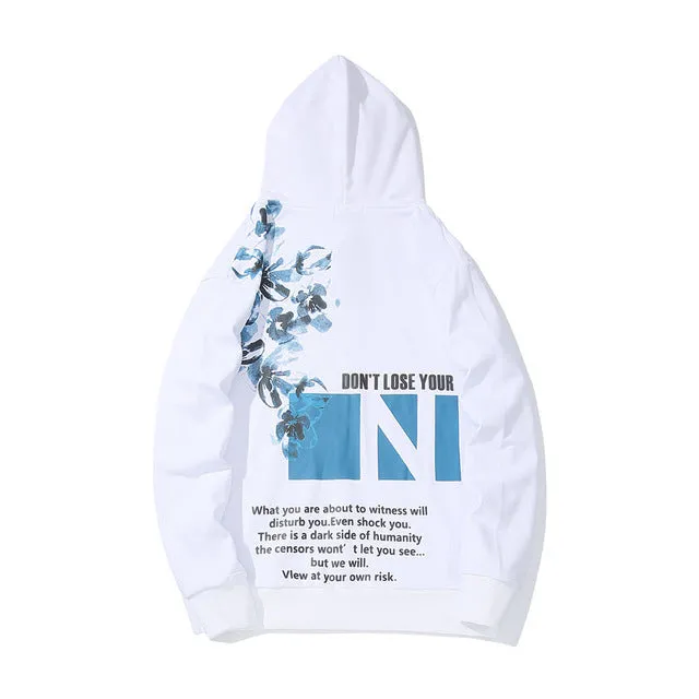 N Blue Floral Hoodie