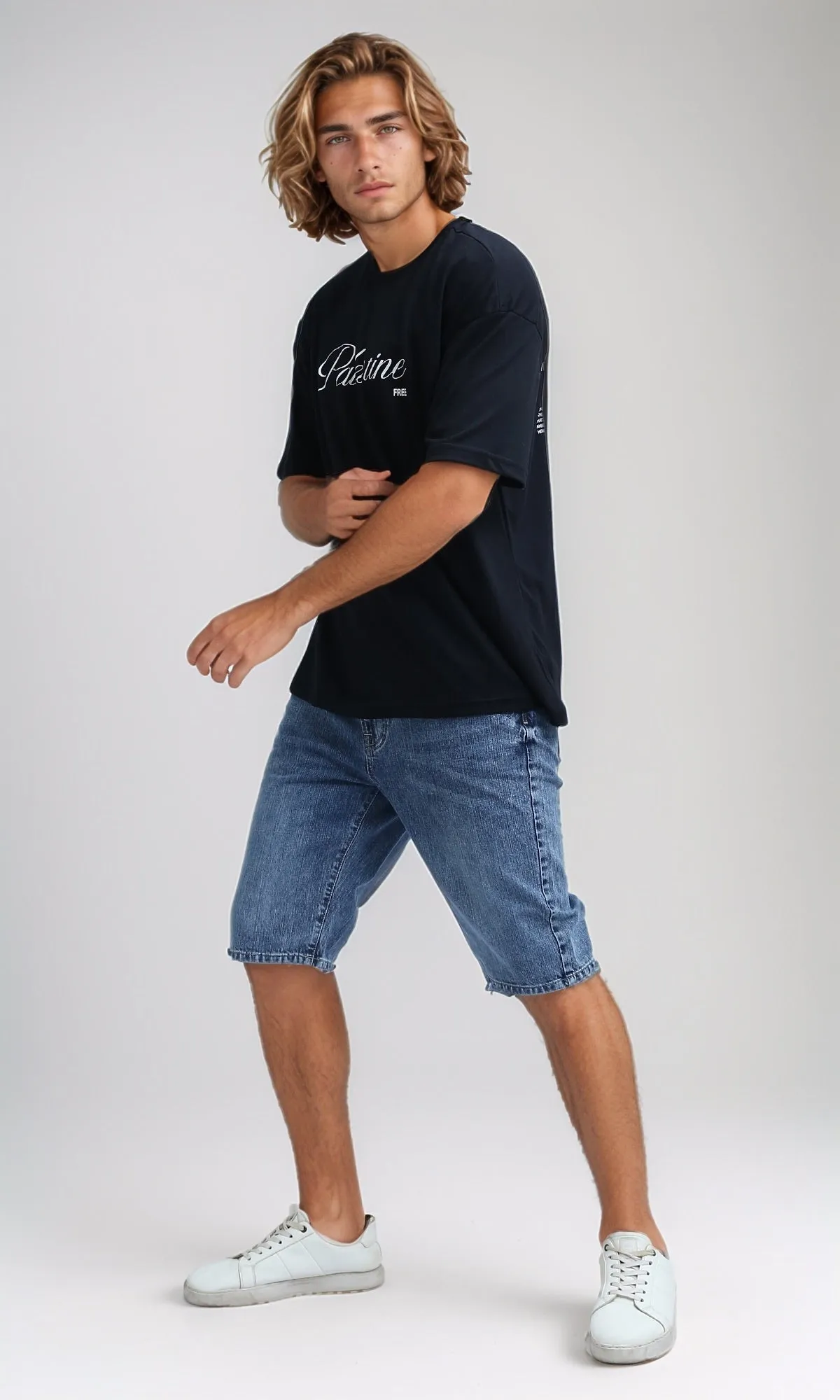 O198311 - Casual Round Neck Black Summer Tee