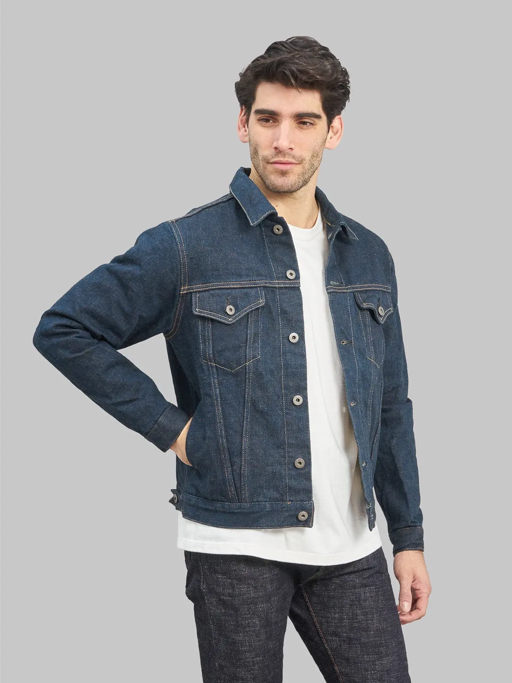 ONI Denim 02527P-KAKBR Secret Denim Kabuki Kakishibu Brown Premium 20oz Type III Jacket