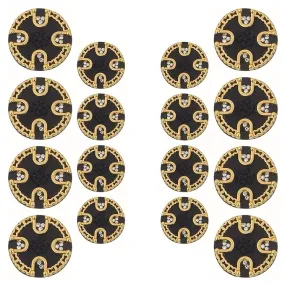 Ornate Diamond Pattern Metal Buttons(8 Big   8 Small)