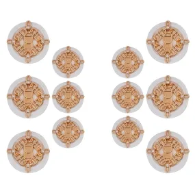 Ornate Floral and Diamond Metal Buttons(6 Big   6 Small)