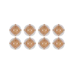 Ornate Floral and Diamond Metal Buttons(Pack of 8 Buttons)