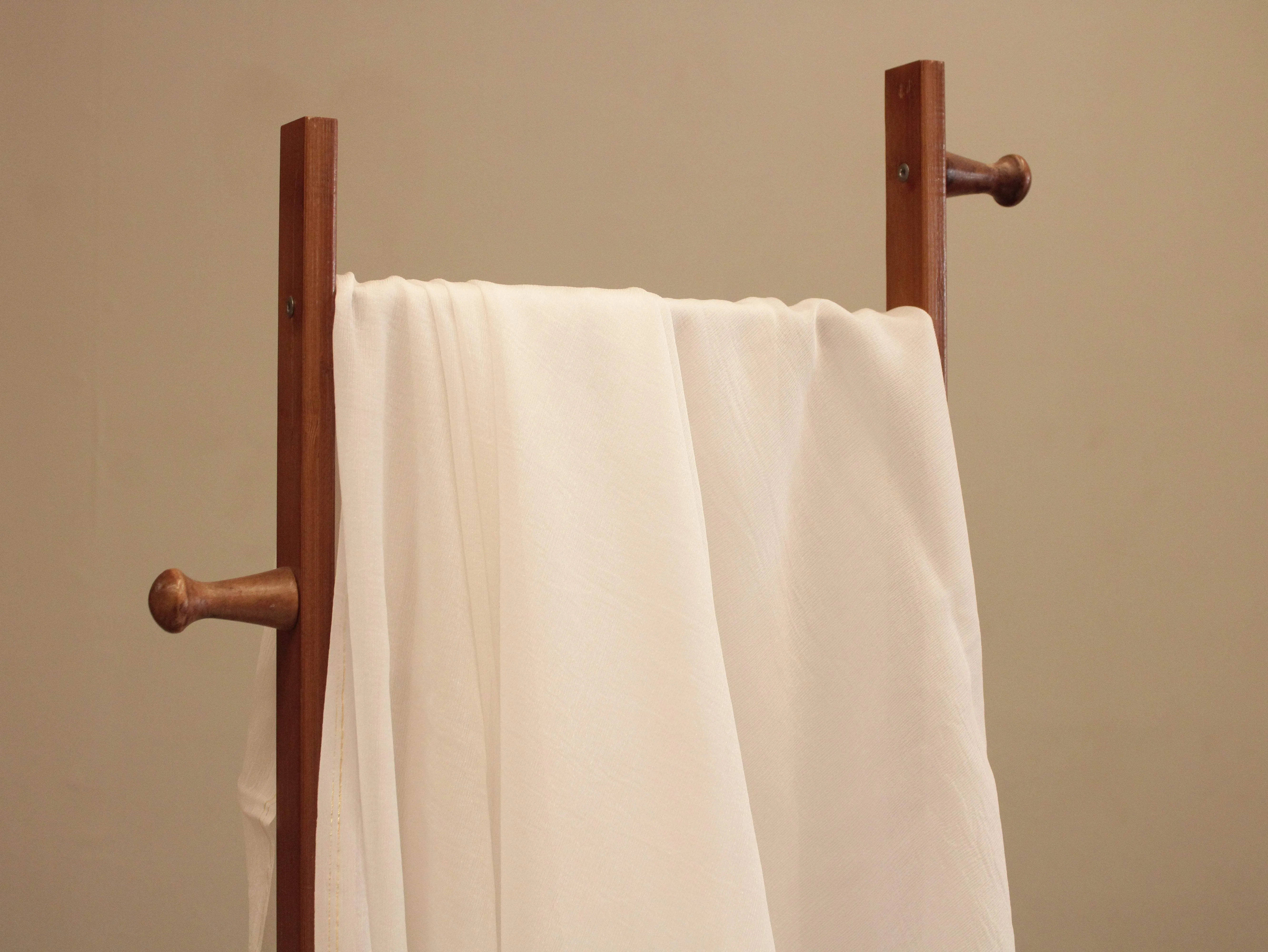 Plain Glitter Chinon Fabric  - White Dyeable