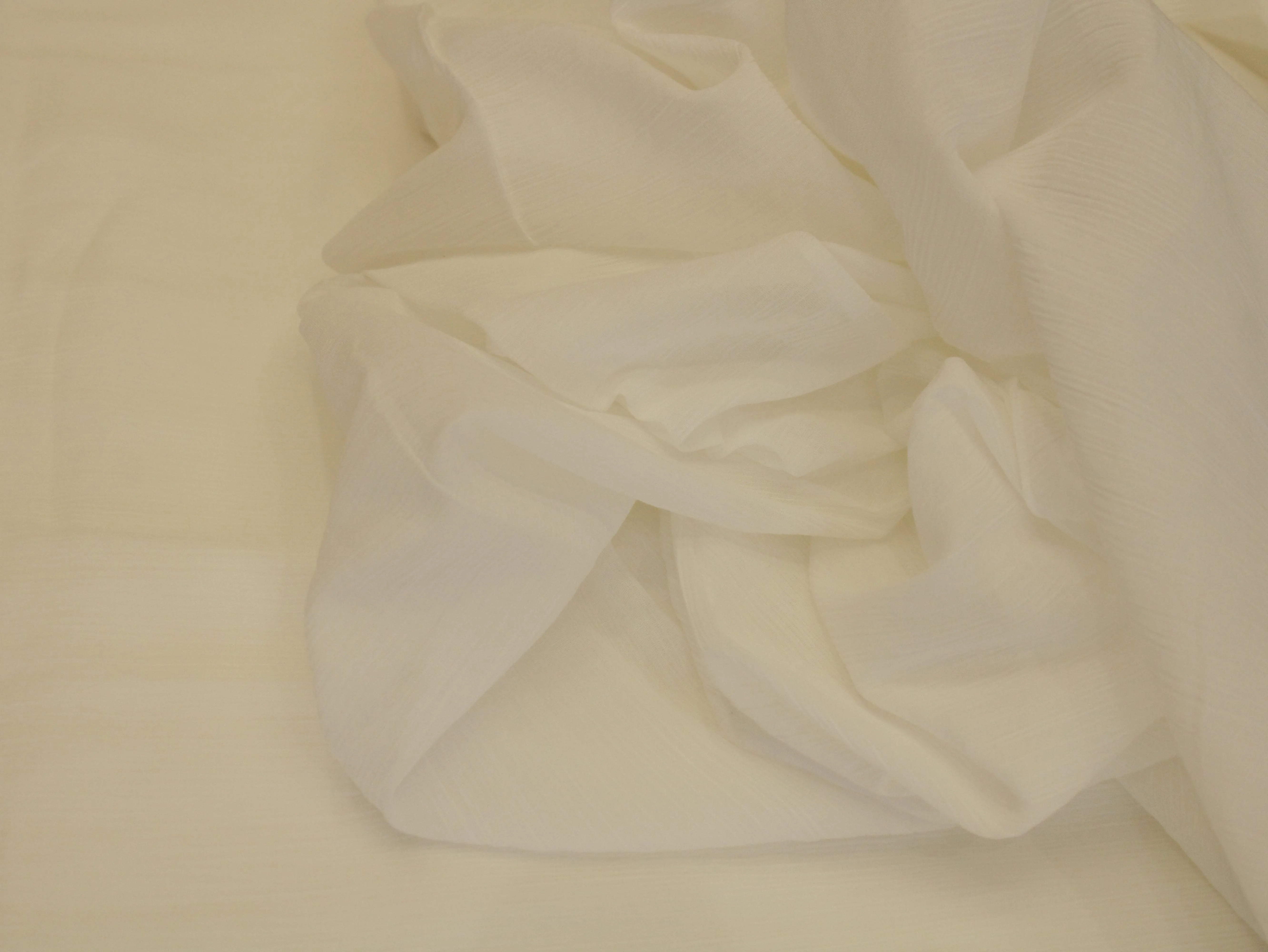 Plain Mul Cotton Crush Fabric  - White Dyeable