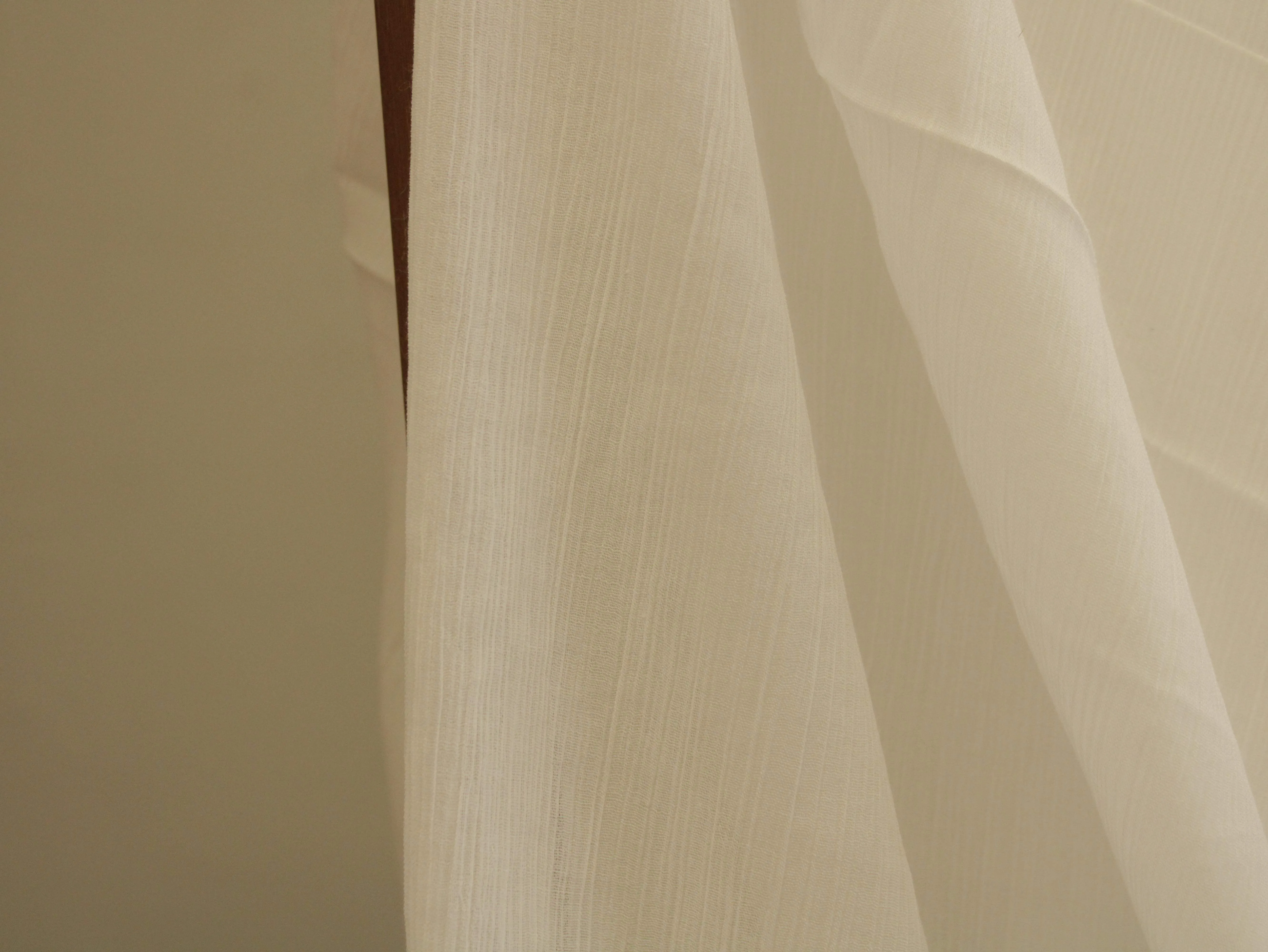 Plain Mul Cotton Crush Fabric  - White Dyeable