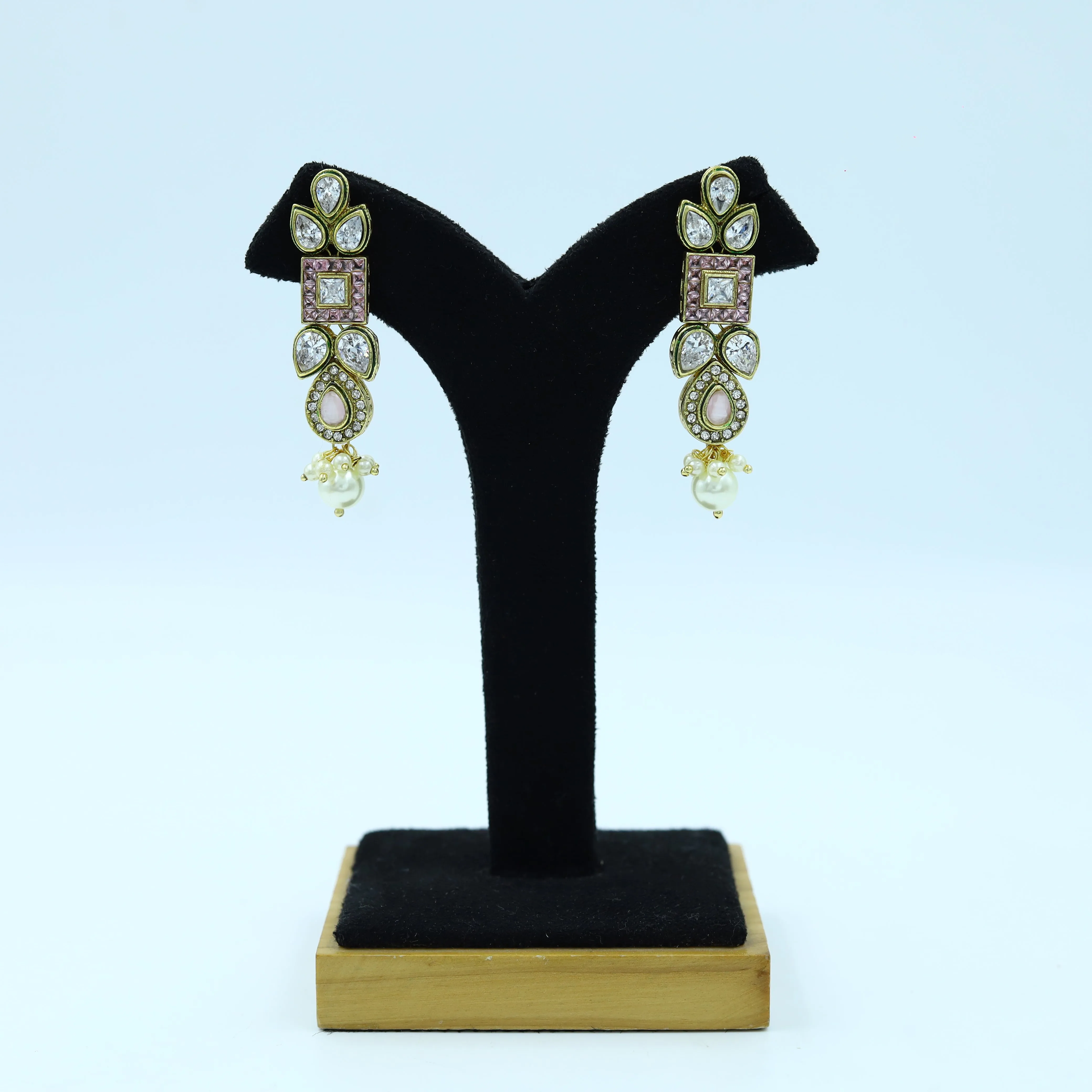Polki Necklace Set 12555-9041