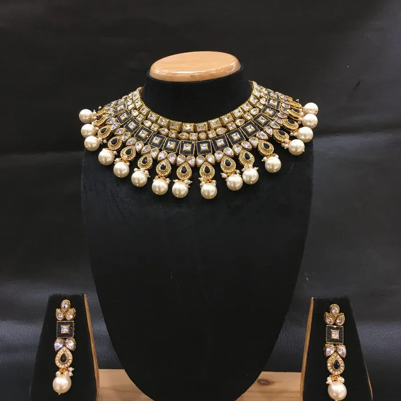 Polki Necklace Set 12555-9041