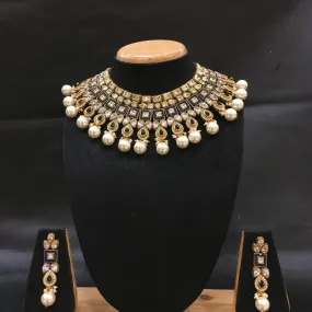 Polki Necklace Set 12555-9041