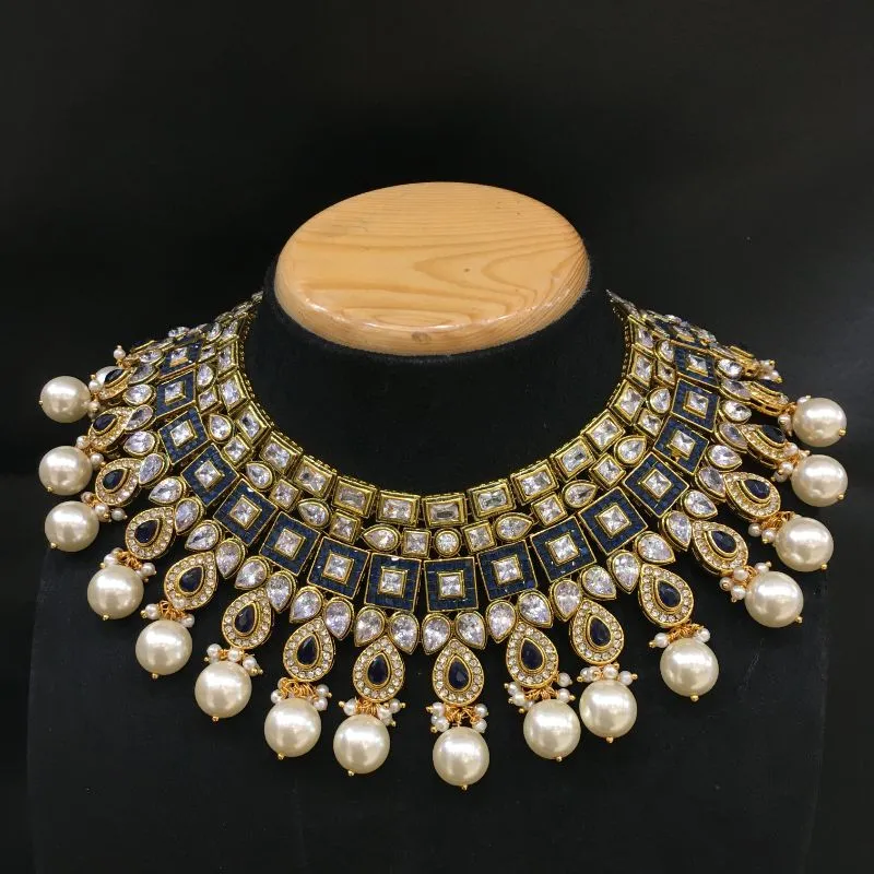 Polki Necklace Set 12555-9041