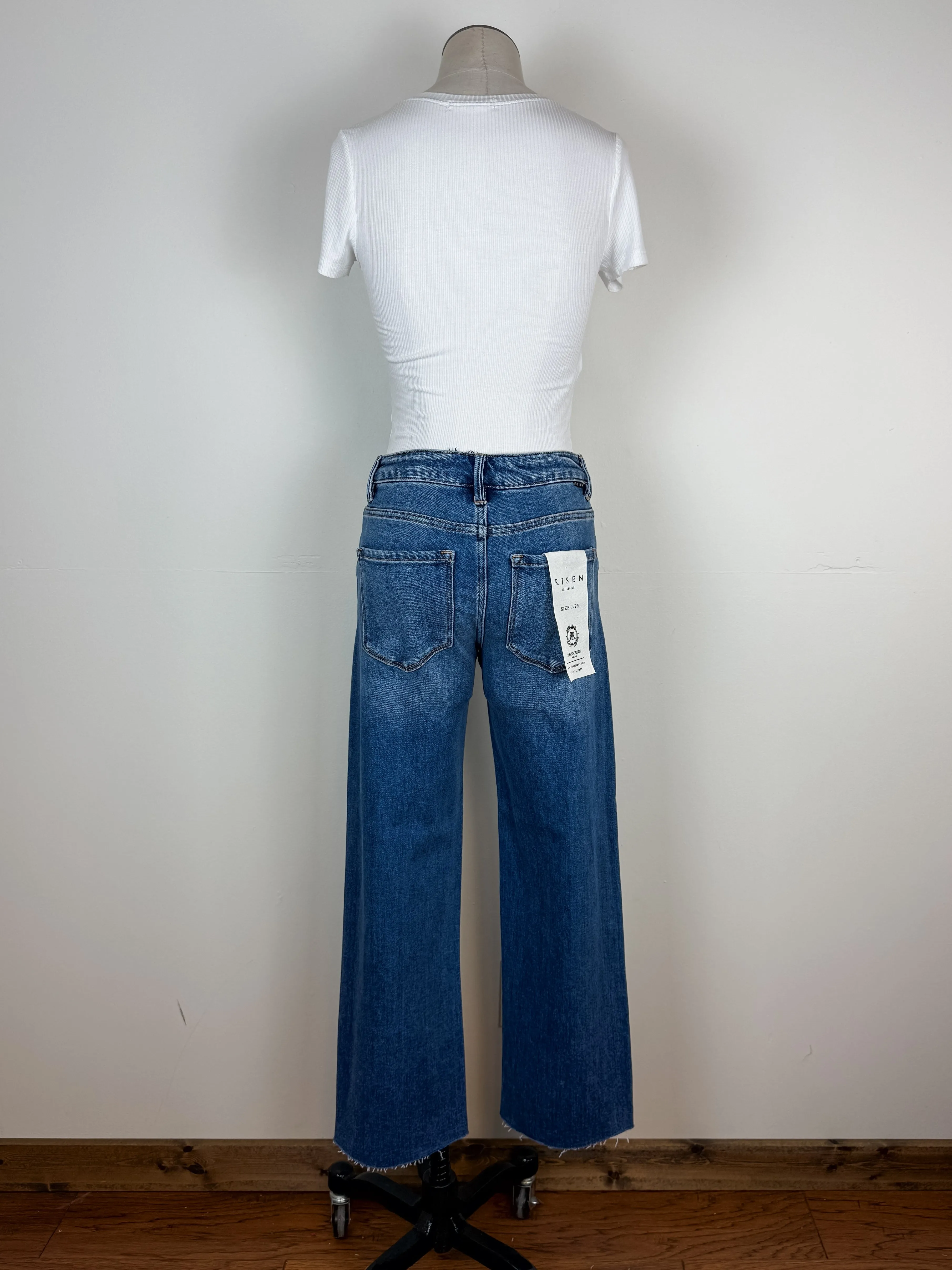 Risen Brianna Mid Rise Cropped Wide Leg