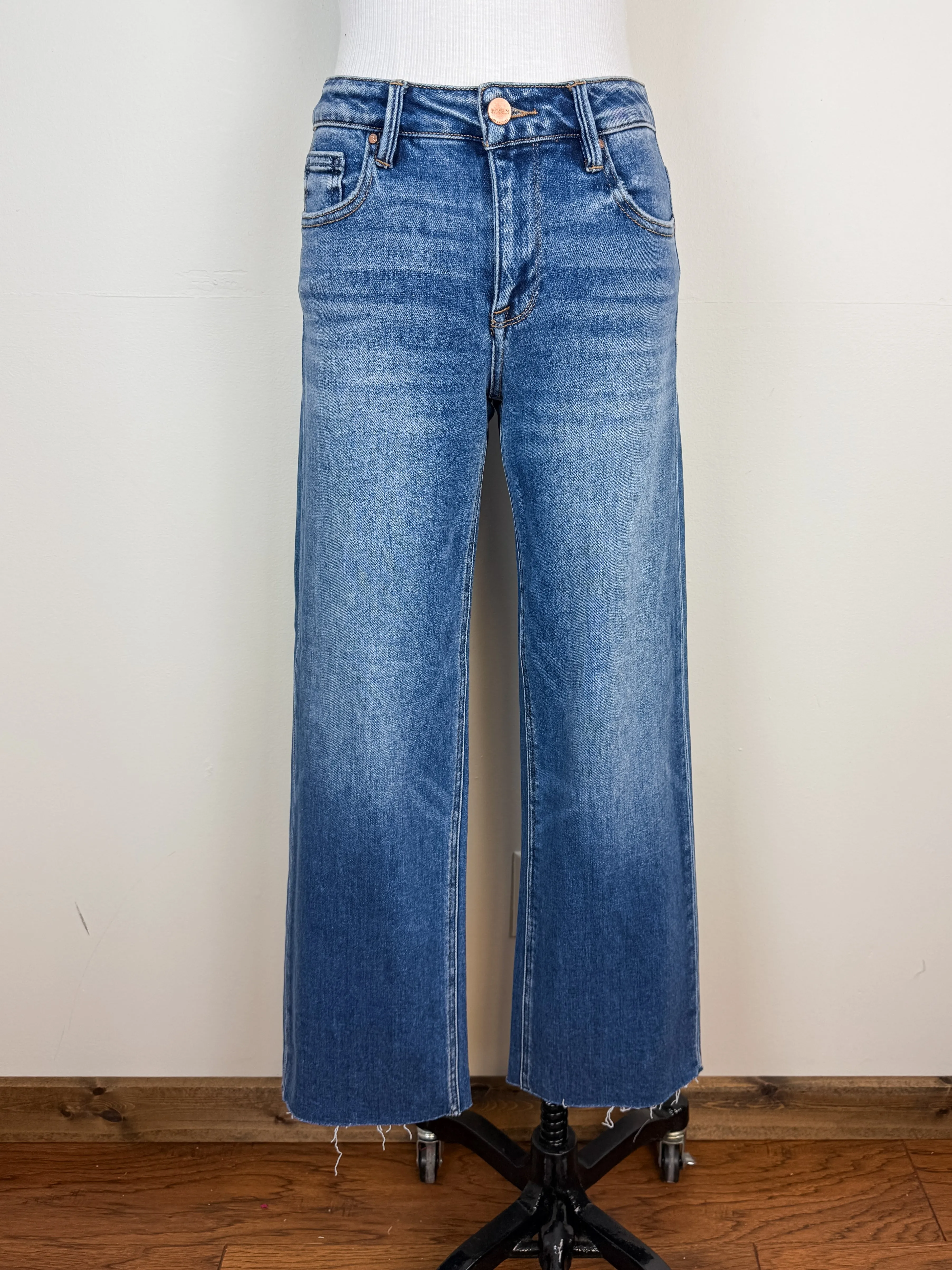 Risen Brianna Mid Rise Cropped Wide Leg