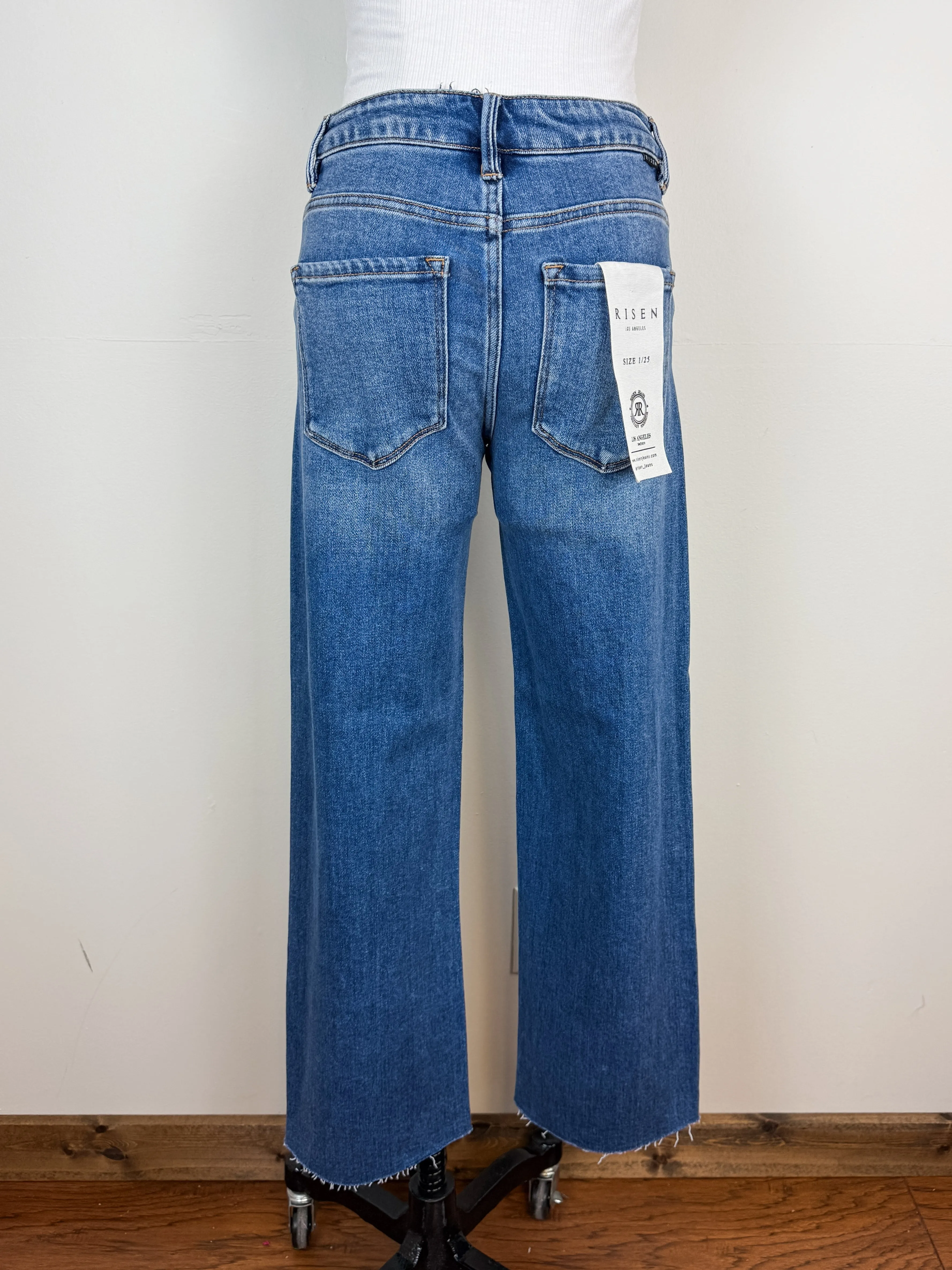 Risen Brianna Mid Rise Cropped Wide Leg