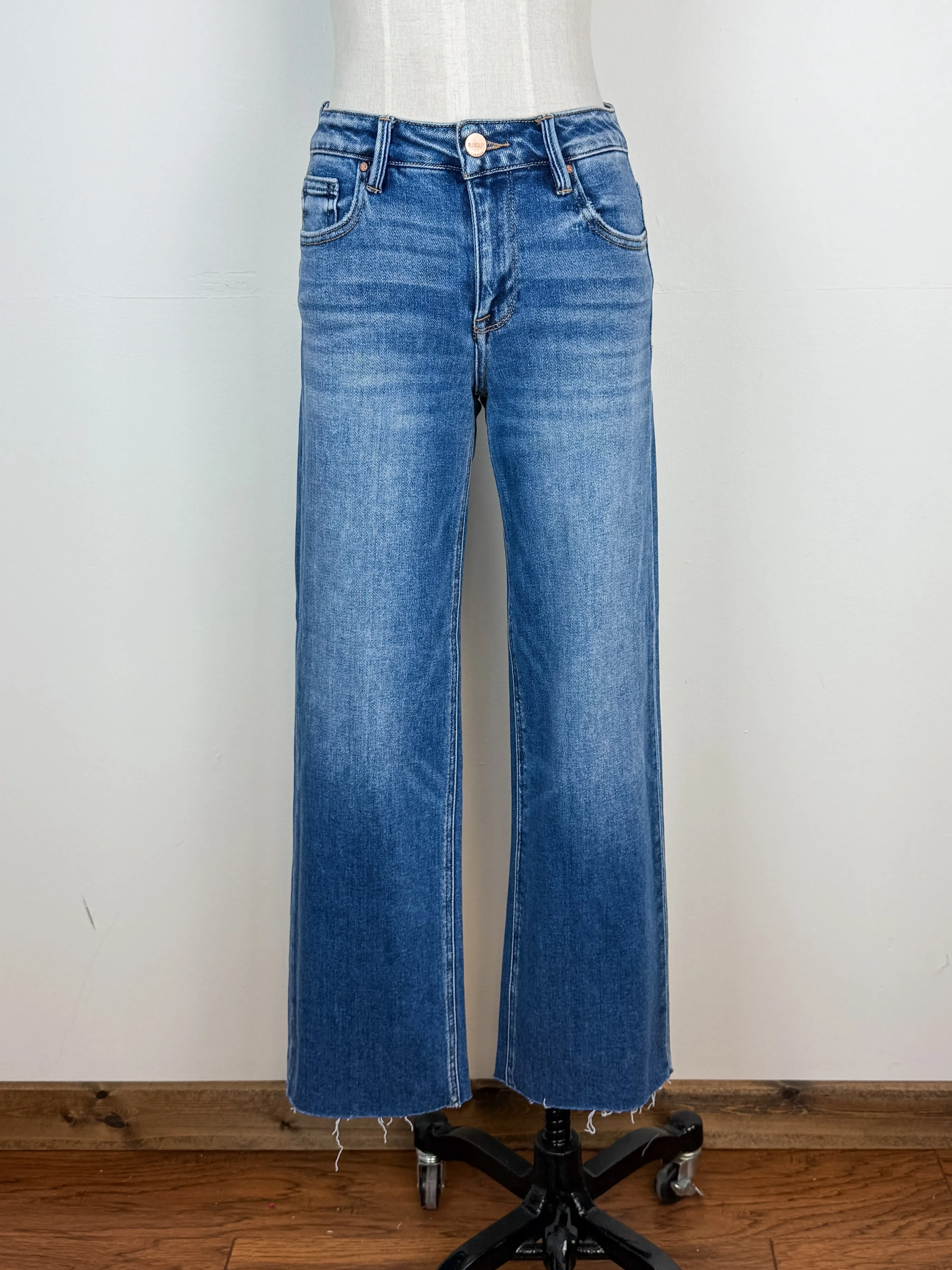 Risen Brianna Mid Rise Cropped Wide Leg