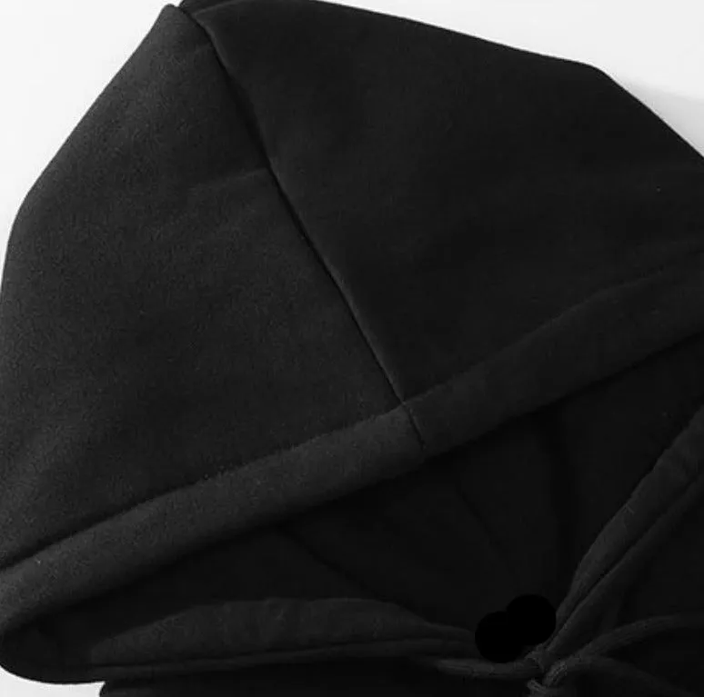 Rose Print Retro Fleece Hoodie