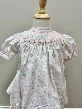 Smocked Floral Bishop Dress