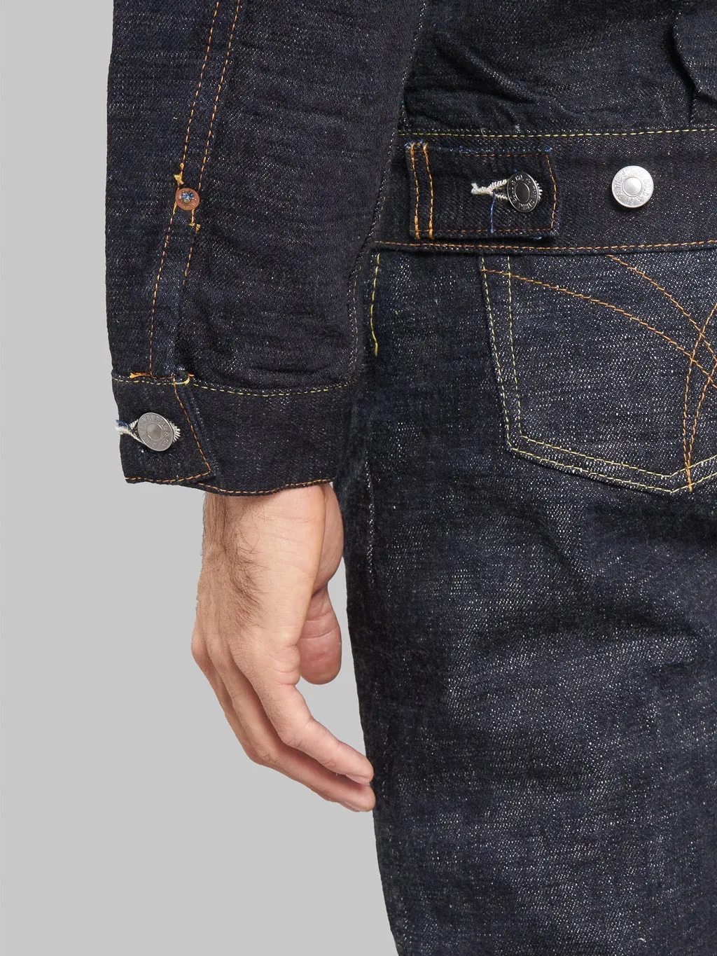 The Strike Gold SGJ50S 15oz Slub Grey Weft Type II Denim Jacket