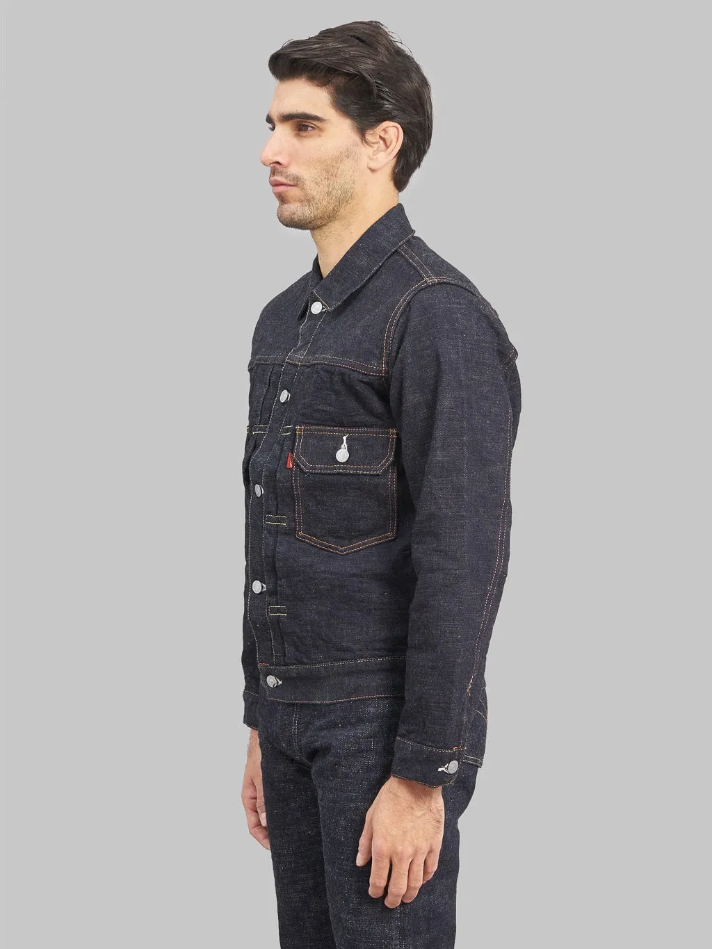 The Strike Gold SGJ50S 15oz Slub Grey Weft Type II Denim Jacket