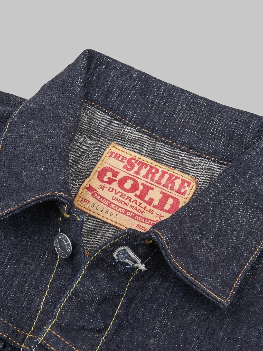 The Strike Gold SGJ50S 15oz Slub Grey Weft Type II Denim Jacket