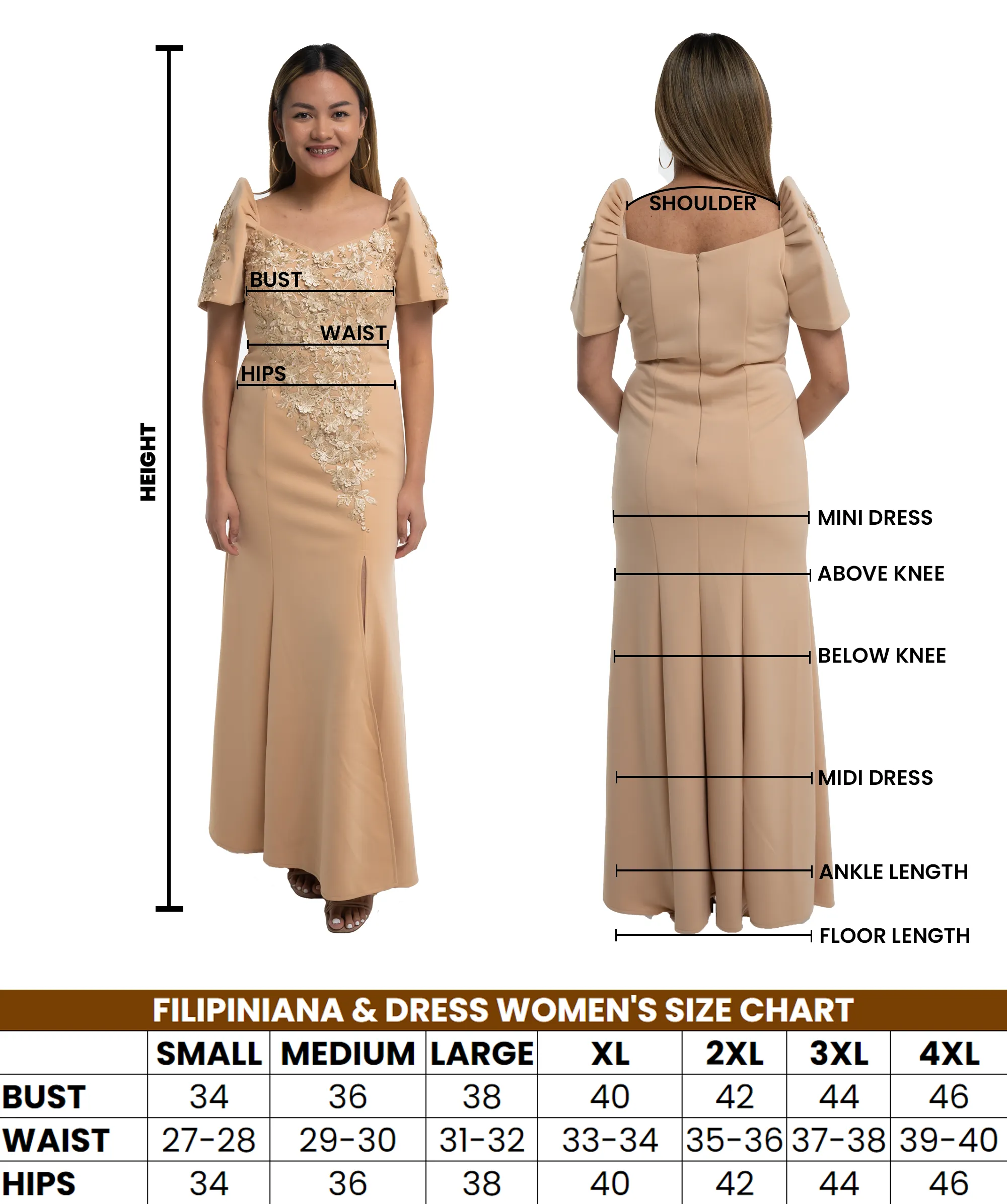 Traje De Mestiza Golden Yellow Filipiniana Gown  - Sarah - JN550