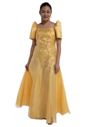 Traje De Mestiza Golden Yellow Filipiniana Gown  - Sarah - JN550