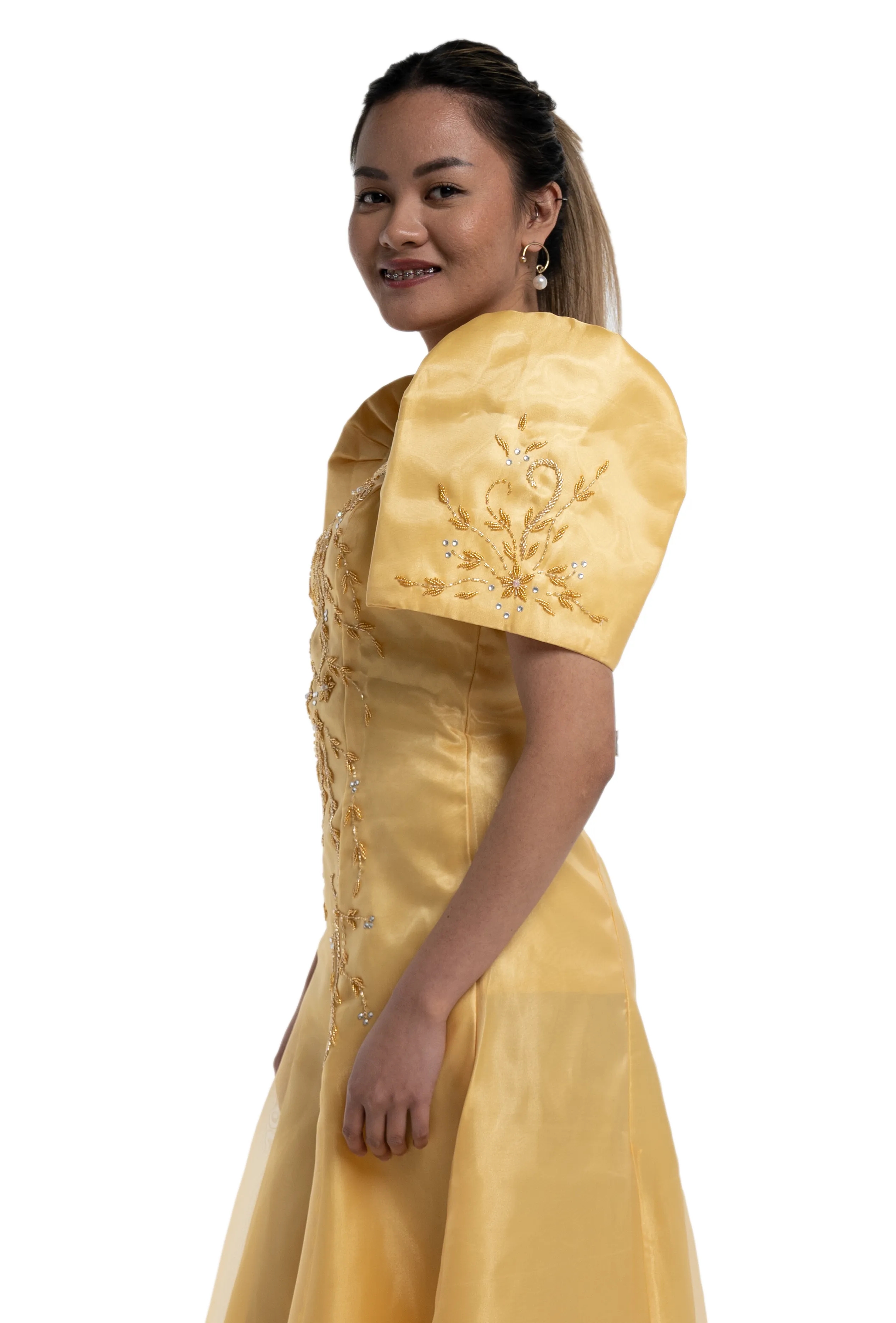 Traje De Mestiza Golden Yellow Filipiniana Gown  - Sarah - JN550
