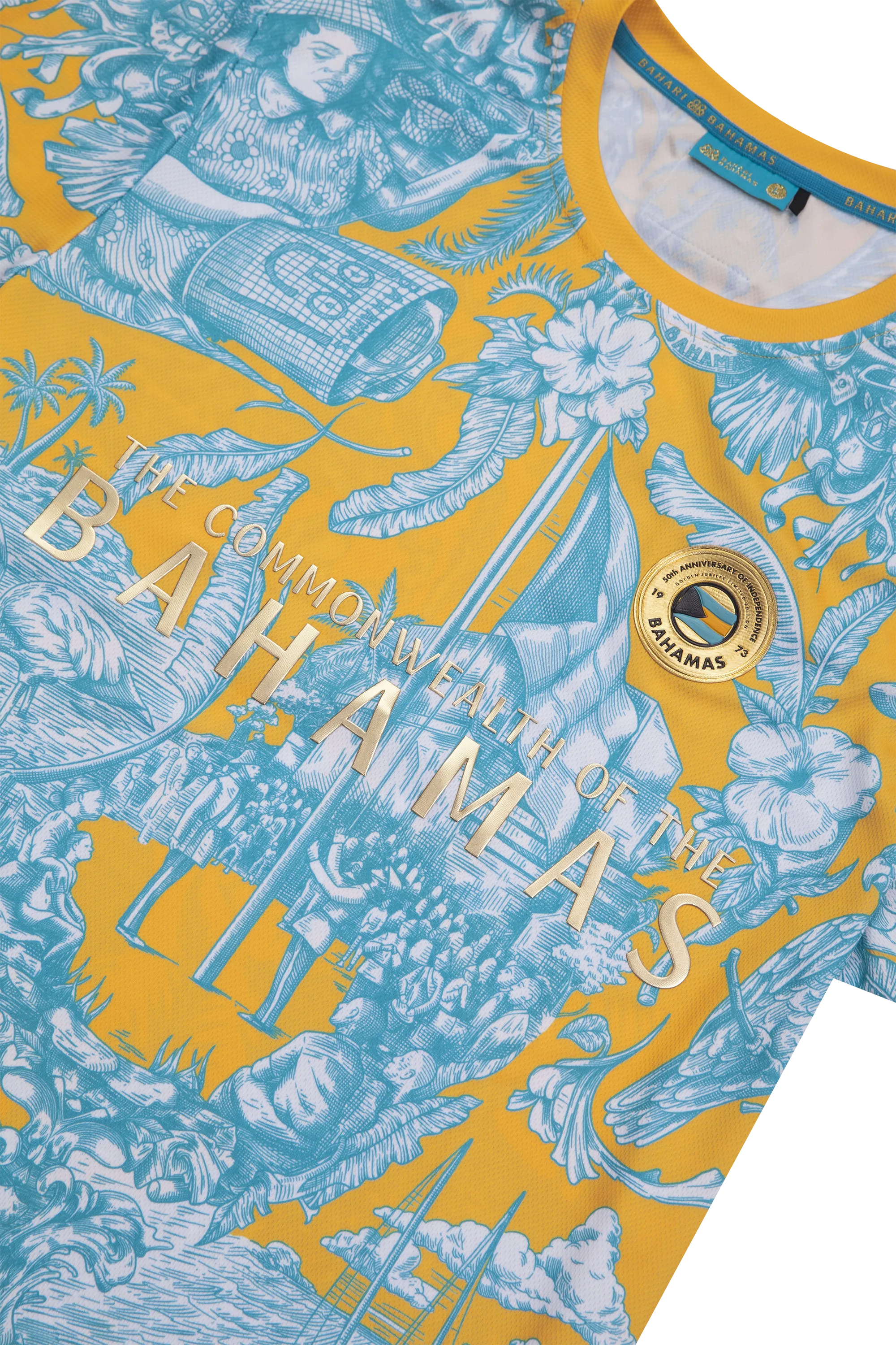 (V-NECK) UNISEX 50TH INDEPENDENCE TEE- GOLD