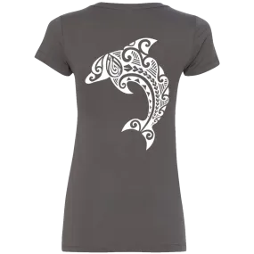 Women's Leaping Dolphin V-Neck Tee