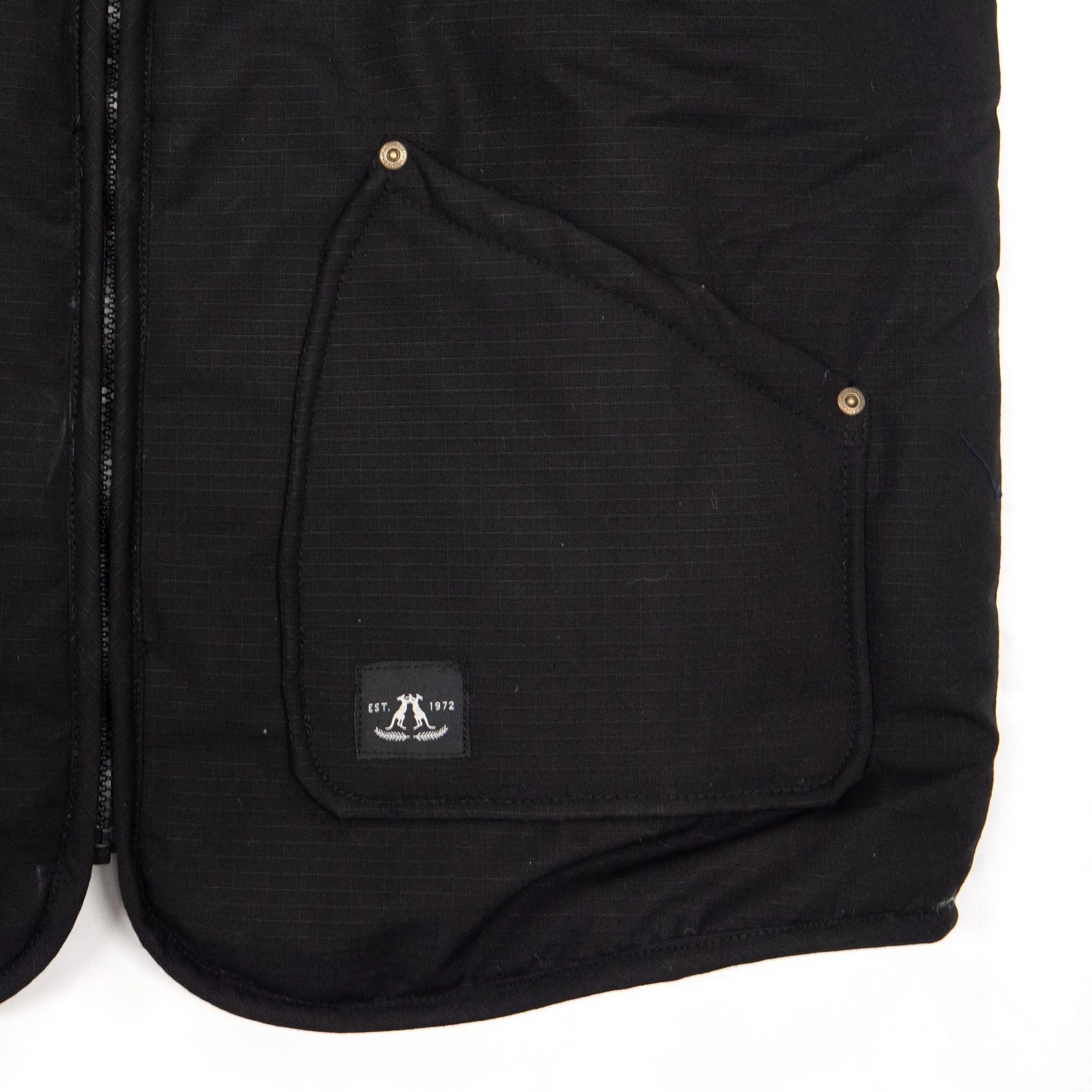 Black Wooli Vest with Removable Button-In Liner - Stylish & Versatile